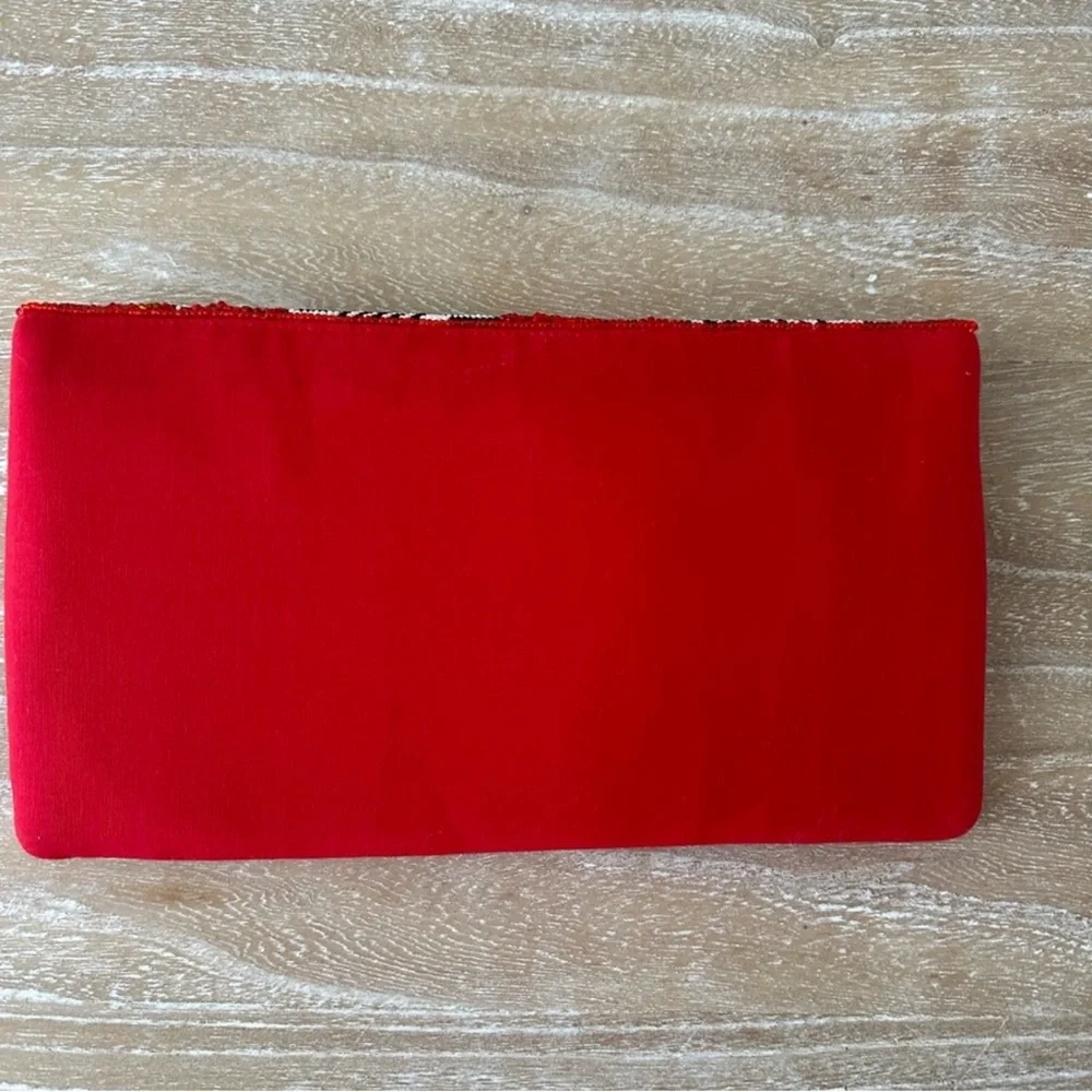 Red Beaded Clutch with Zebra Pattern - Picture 9 of 12